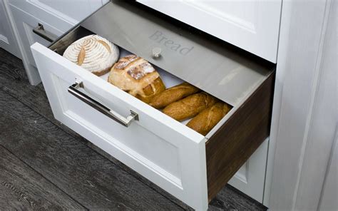 metal bread box drawer insert|kitchen cabinet bread box insert.